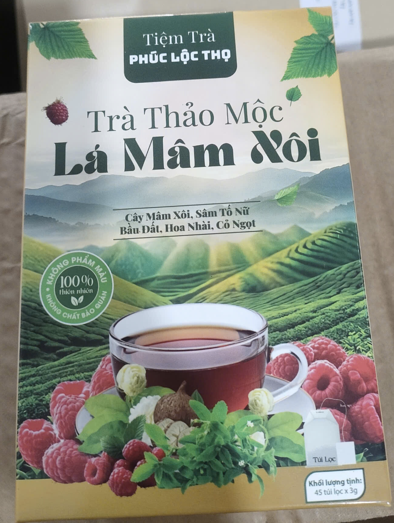 Set Trà Thảo Mộc Lá Mâm Xôi ( 45 túi lọc x 3g ) x 10 hộp